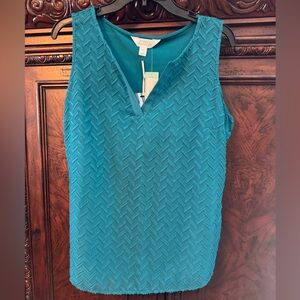 Market & Spruce Sleeveless Teal Textured Top